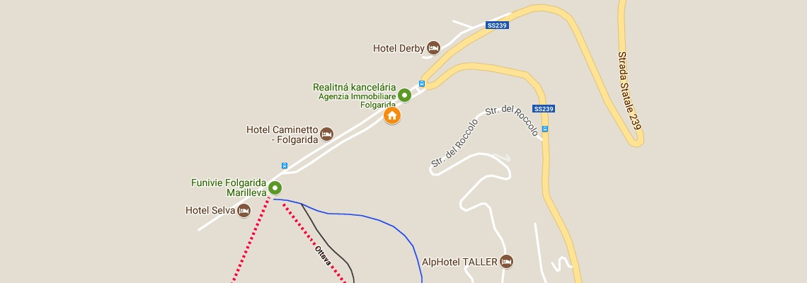 mapa Hotel Luna Wellness, Folgarida