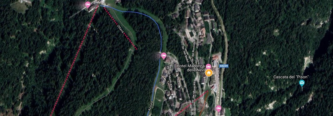 mapa Hotel Madonna delle Nevi, Folgarida