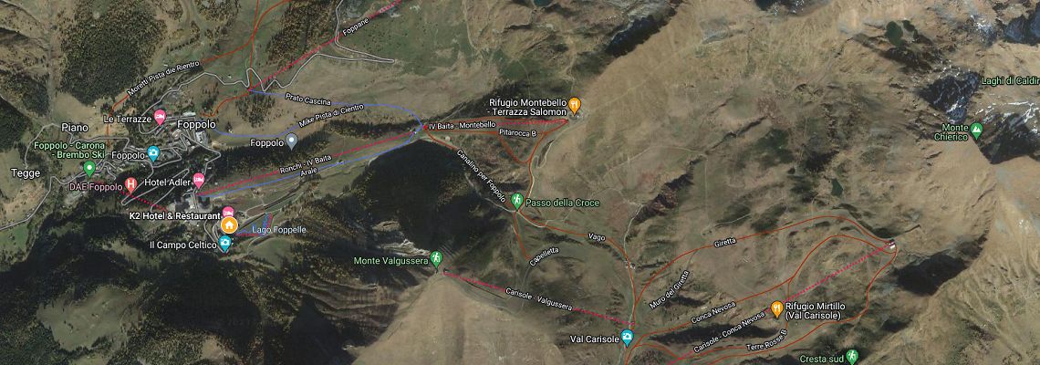 mapa Rezidencia Hotel K2, Foppolo
