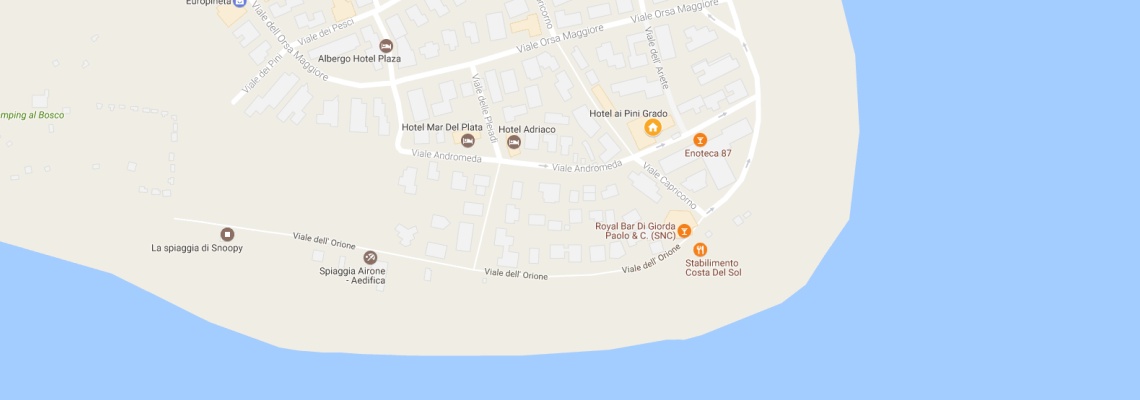 mapa Hotel Ai Pini, Grado