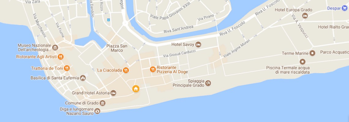 mapa Hotel Alla Spiaggia, Grado