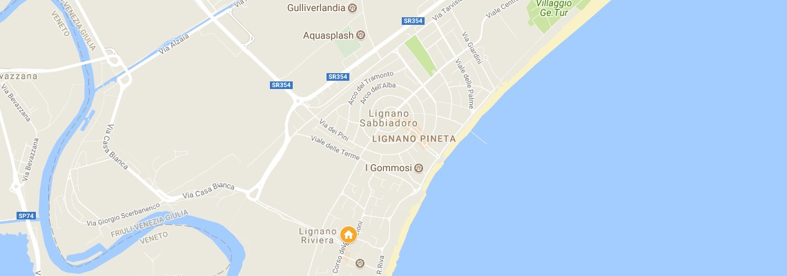 mapa Villa Beatrice, Lignano