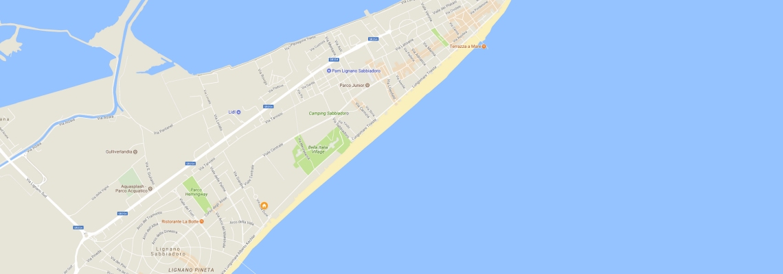 mapa Villa Brigitte, Lignano Pineta