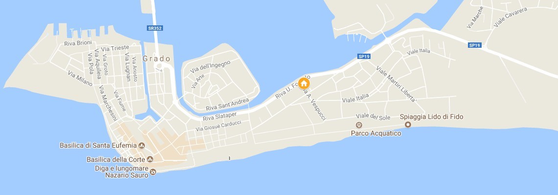 mapa Hotel Capri, Grado