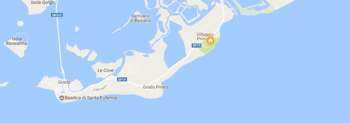 mapa Villaggio Europa, Grado