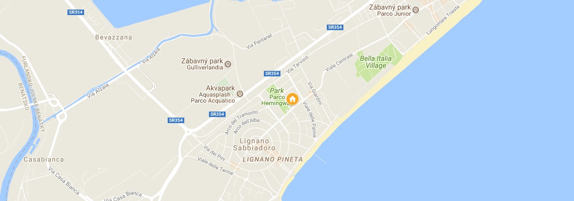 mapa Villaggio Giove, Lignano
