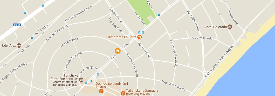 mapa Hotel Helvetia, Lignano
