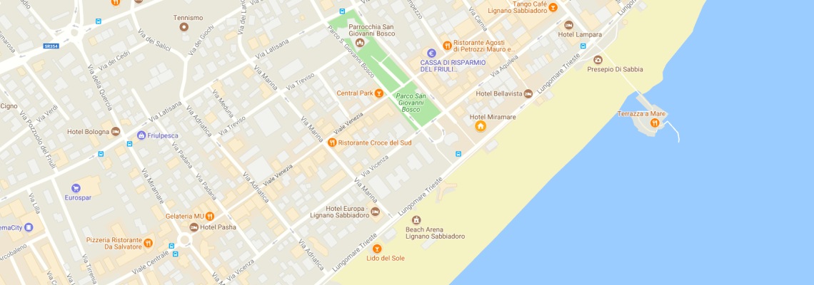 mapa Hotel Miramare, Lignano