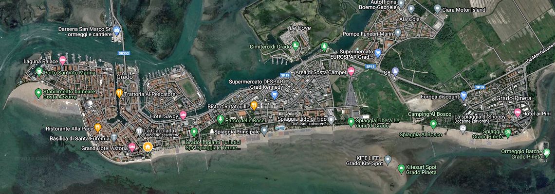 mapa Hotel Park Spiaggia, Grado