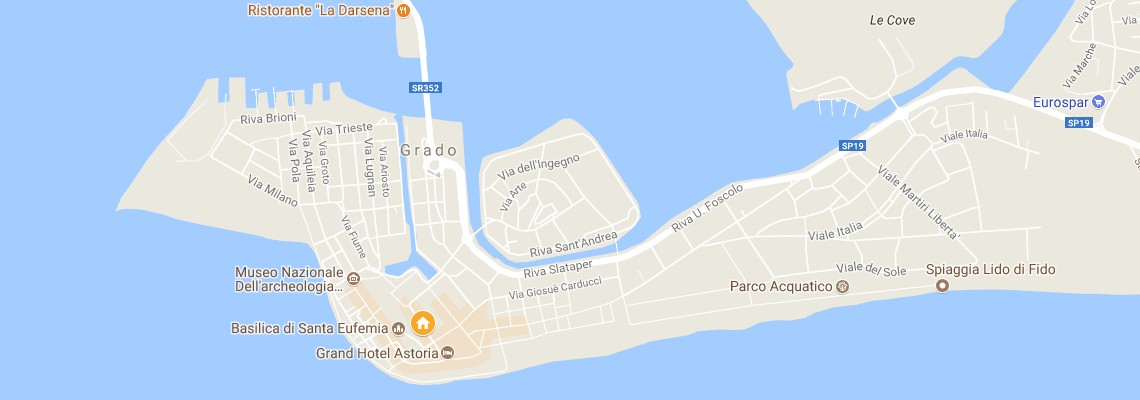 mapa Hotel Regina, Grado