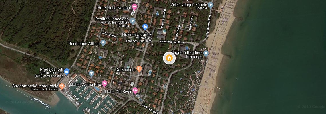 mapa Villa Sasha, Lignano