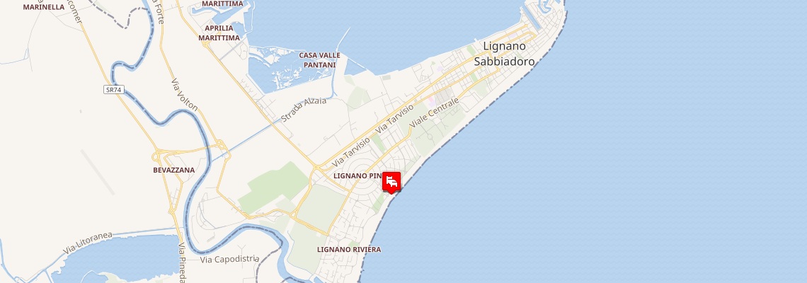 mapa Villa Gloria, Lignano