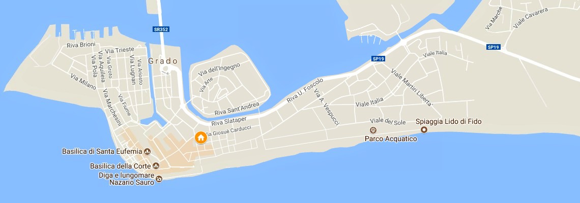 mapa Hotel Villa Rosa, Grado
