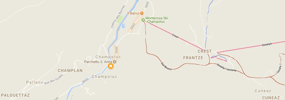 mapa Apartmny Champoluc, Gressoney