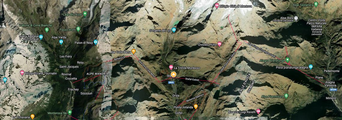 mapa Hotel Ellex, Gressoney La Trinit