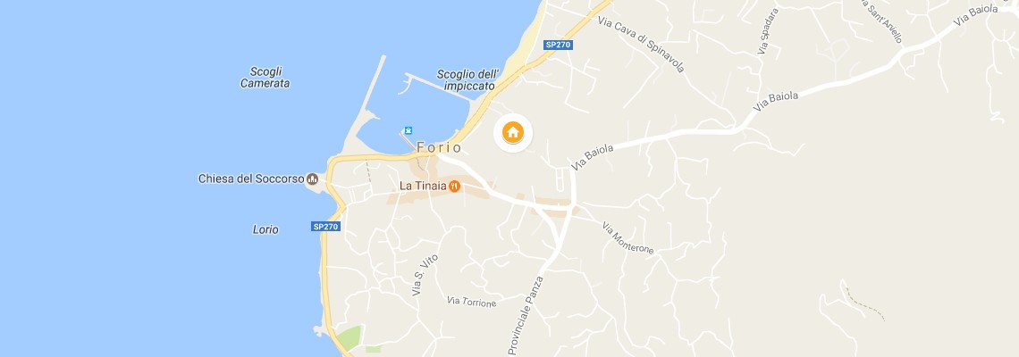 mapa Hotel Hibiscus, Forio - ostrov Ischia