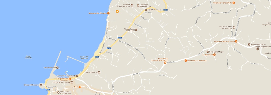 mapa Hotel Mareco Resort, Forio - ostrov Ischia