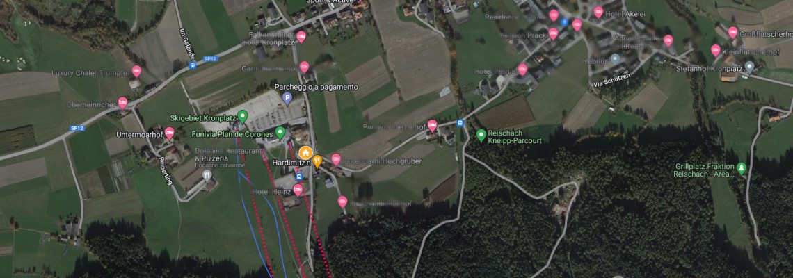 mapa Mountain Chalet K1, Riscone
