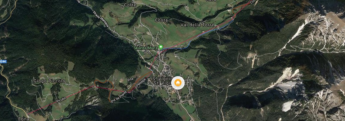 mapa Apartmny Ciasa Conturines, San Vigilio Marebbe