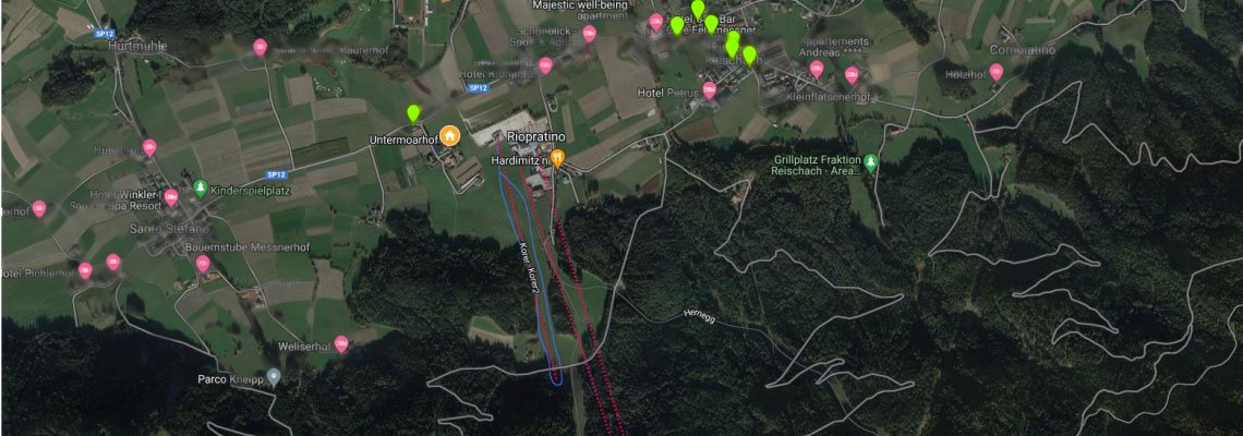mapa Rezidencia Garni Untermoarhof, Riscone