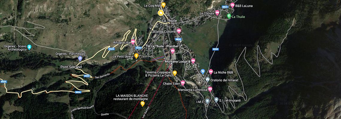 mapa Hotel Le Miramonti, La Thuile