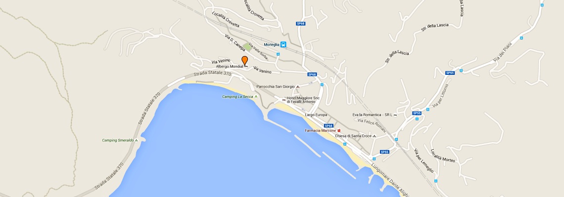 mapa Hotel Rezidencia Mondial, Moneglia