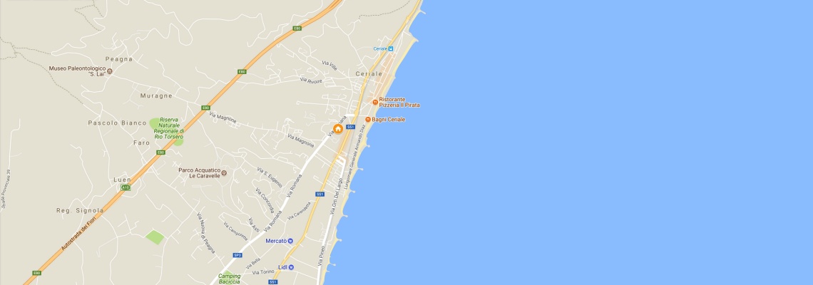 mapa Rezidencia Oliveto, Ceriale
