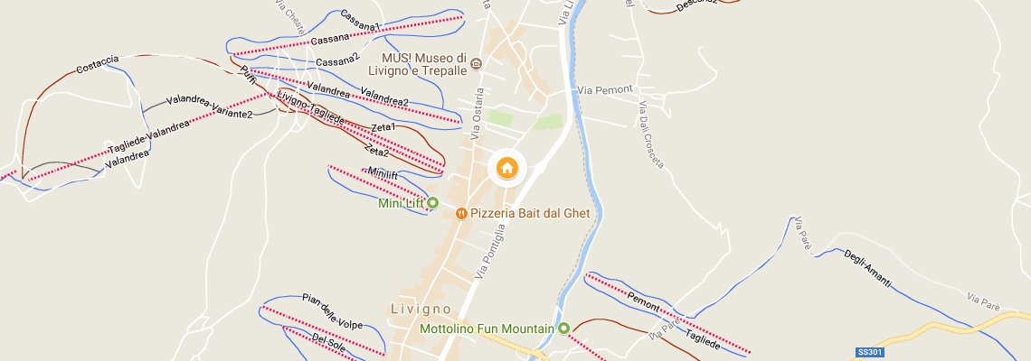 mapa Hotel Pontiglia, Livigno
