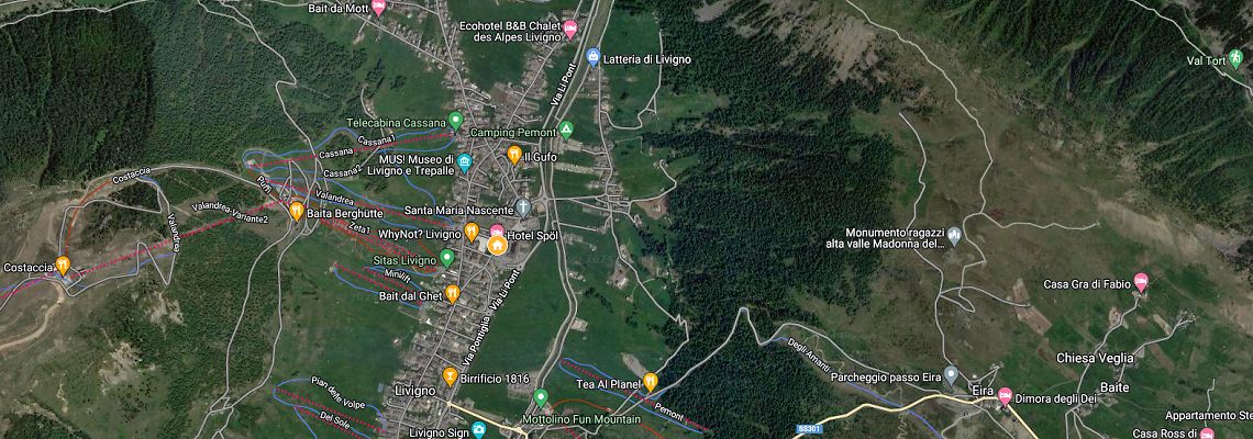 mapa Hotel Sporting, Livigno