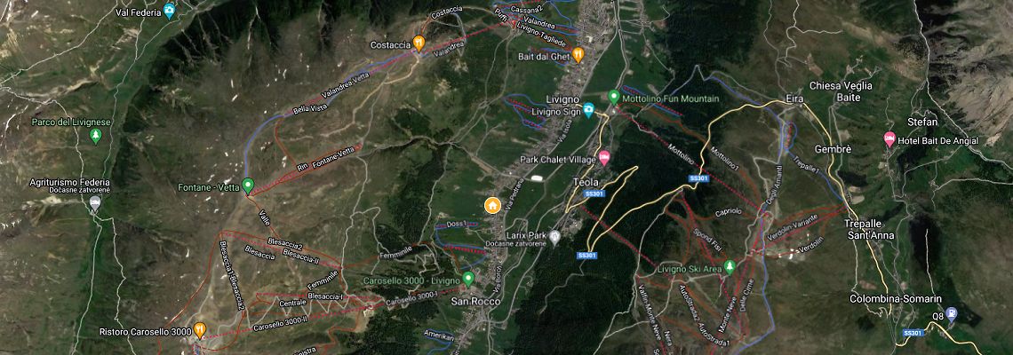 mapa Hotel Valtellina, Livigno