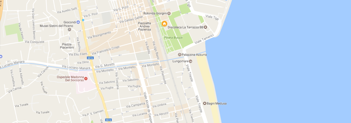 mapa Hotel Garden, San Benedetto del Tronto