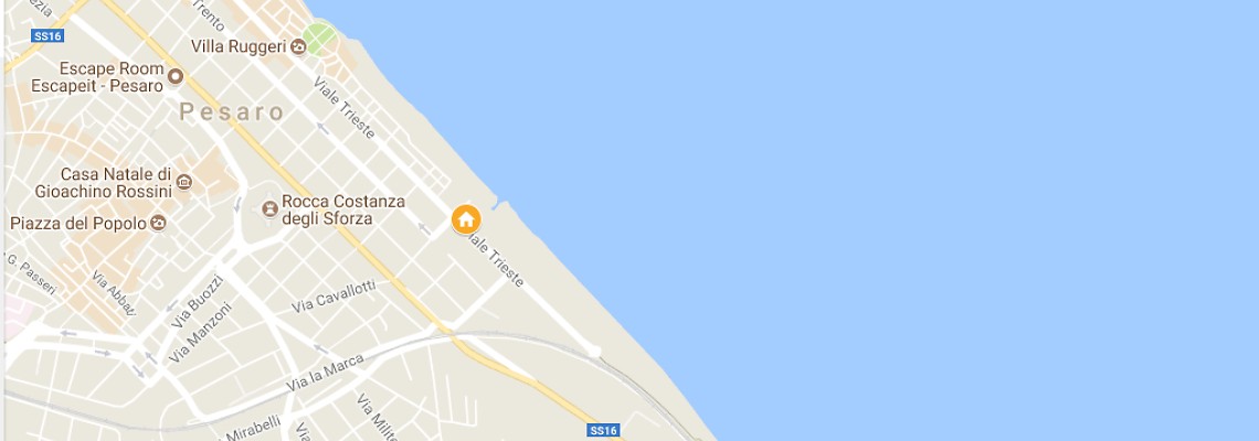 mapa Hotel Majestic, Pesaro