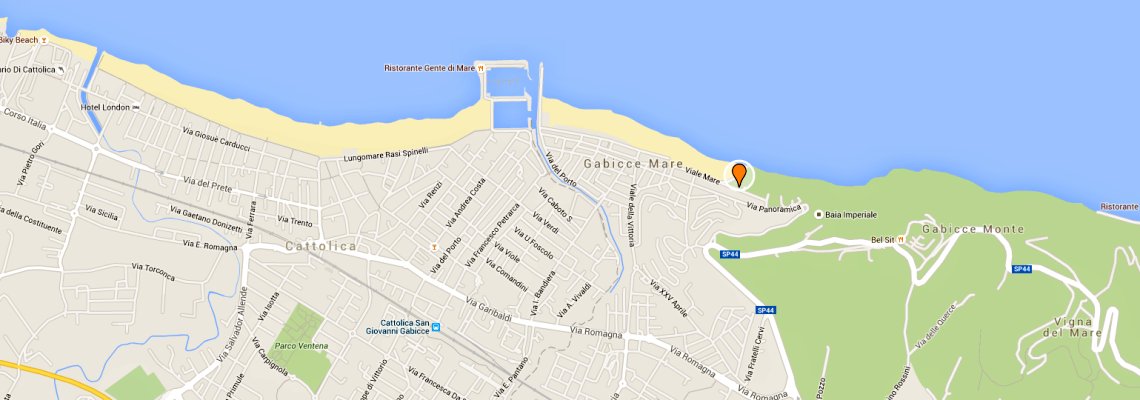 mapa Hotel Sans Souci, Gabicce Mare