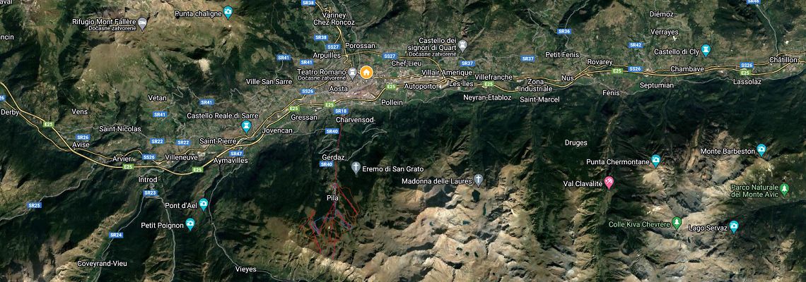mapa Hotel Milleluci, Aosta