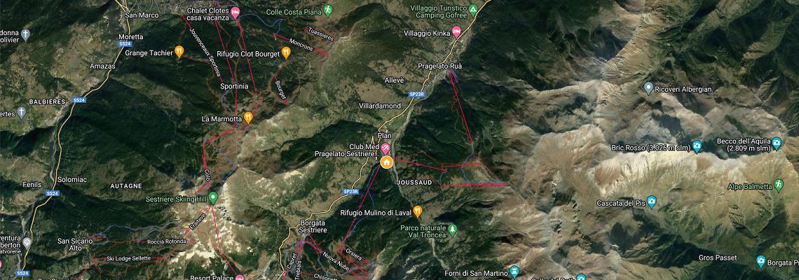 mapa Chalet Baita 1697, Pragelato