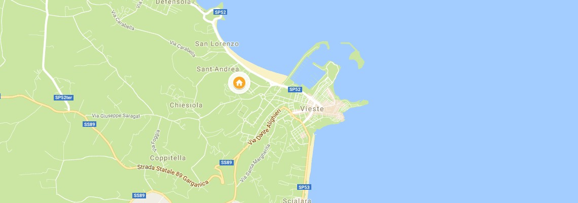 mapa Hotel I Melograni, Vieste