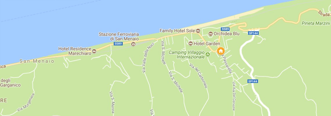 mapa Hotel Pineta, San Menaio