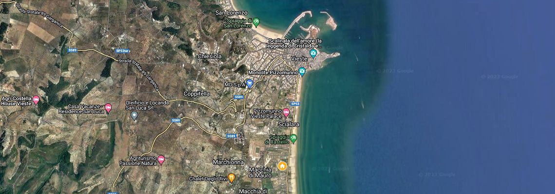 mapa Garden Hotel Ripa, Vieste