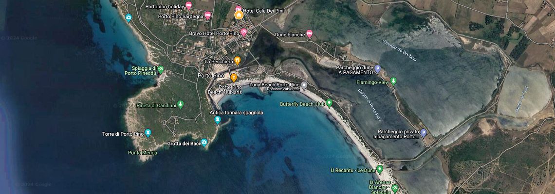 mapa Hotel Cala dei Pini, Porto Pino