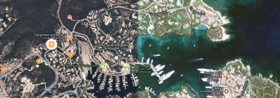 mapa Colonna Park Hotel, Porto Cervo