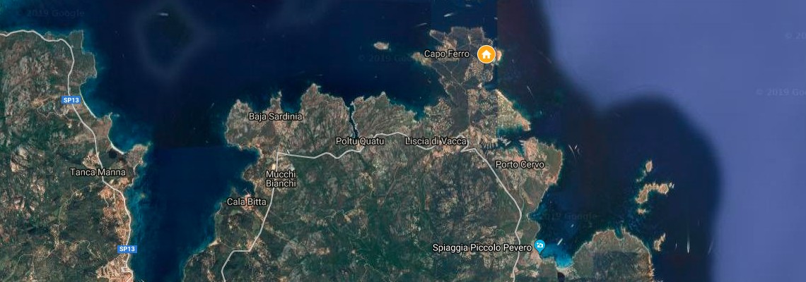 mapa Hotel Colonna Resort, Porto Cervo