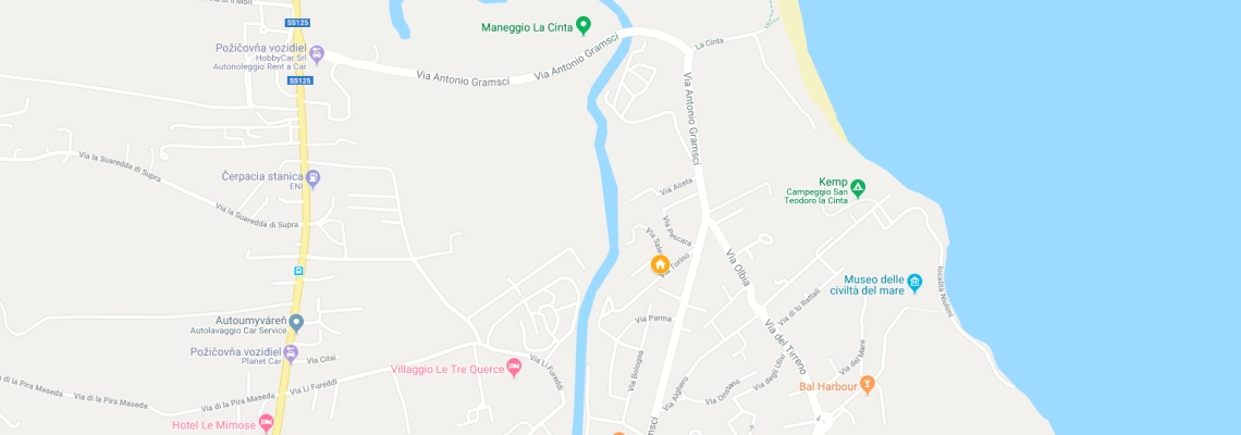mapa Rezidencia Le Canne, San Teodoro