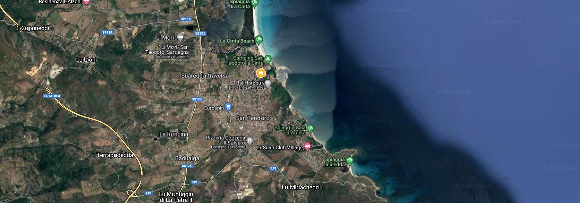 mapa Hotel Sandalyon, San Teodoro