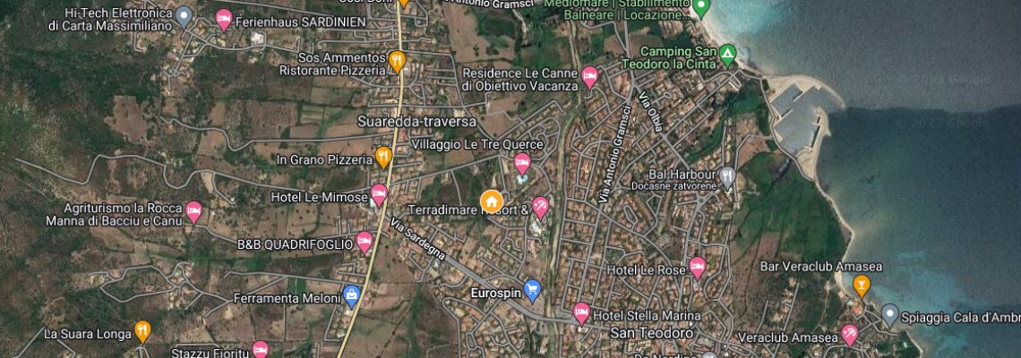 mapa Apartmnov dom San Teodoro, San Teodoro
