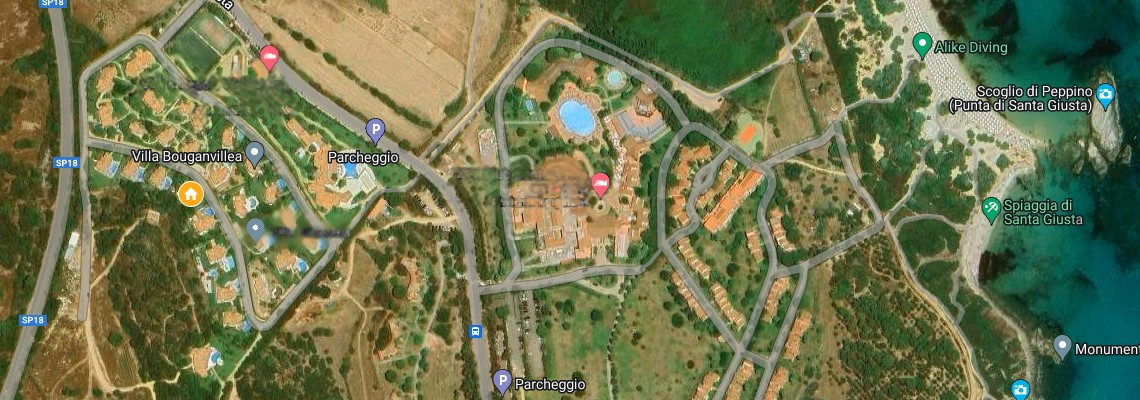 mapa Villa Gelsomino, Costa Rei