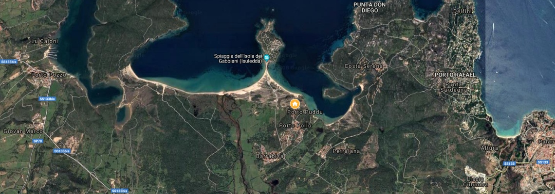mapa Windsurf Village, Porto Pollo