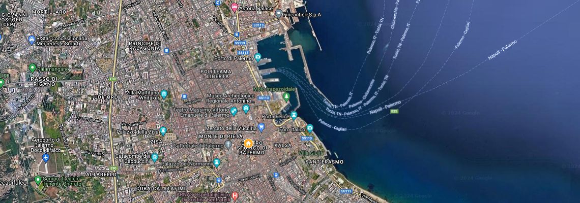 mapa Hotel Centrale Palace, Palermo