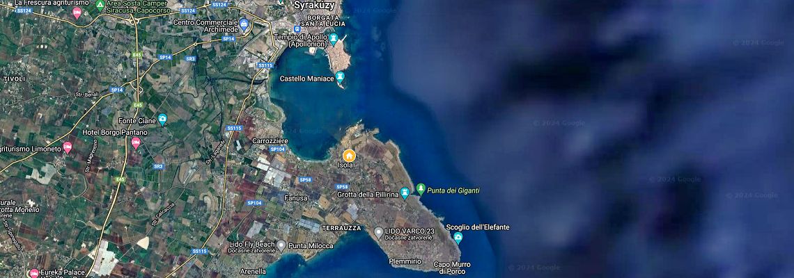mapa Villa Ortigia, Syrakzy