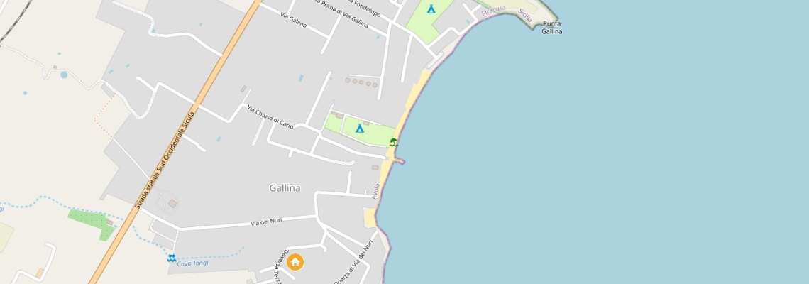 mapa Villa Sase, Avola