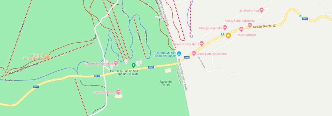 mapa Hotel Angelo, Passo Tonale